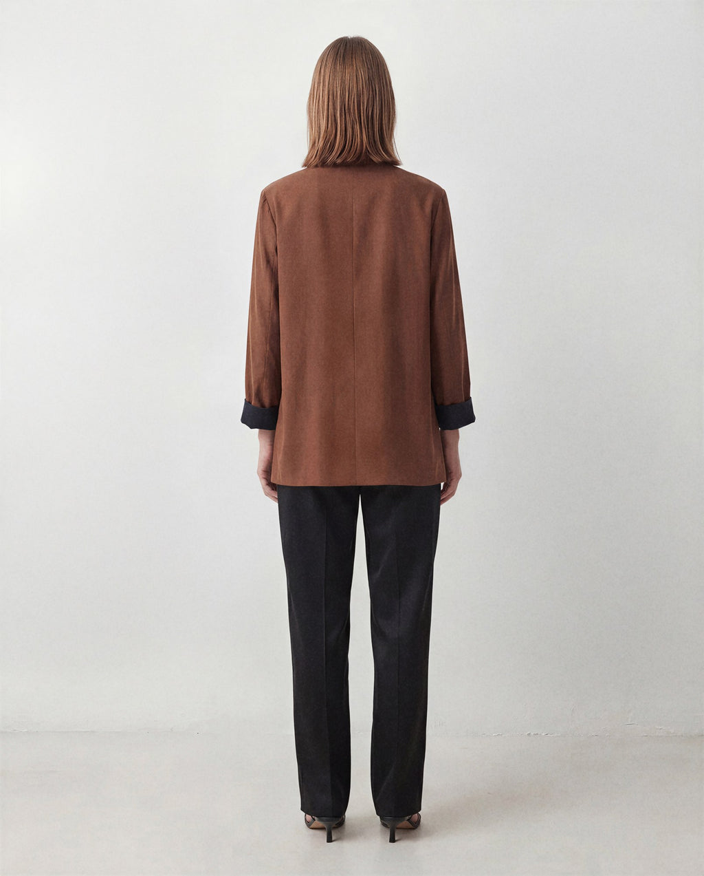 The Scholar Jacket, brown reverse, back view